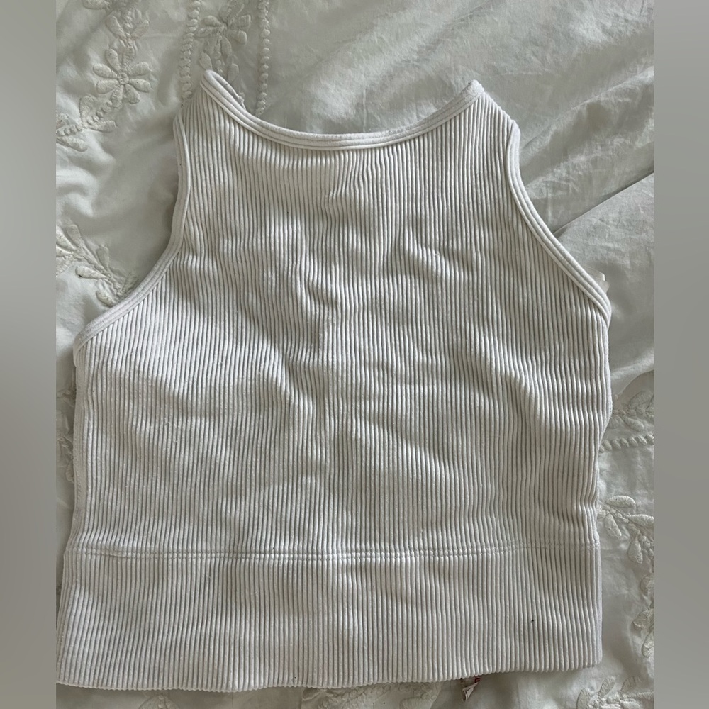 White High Neck Racerback Hollister Seamless Top